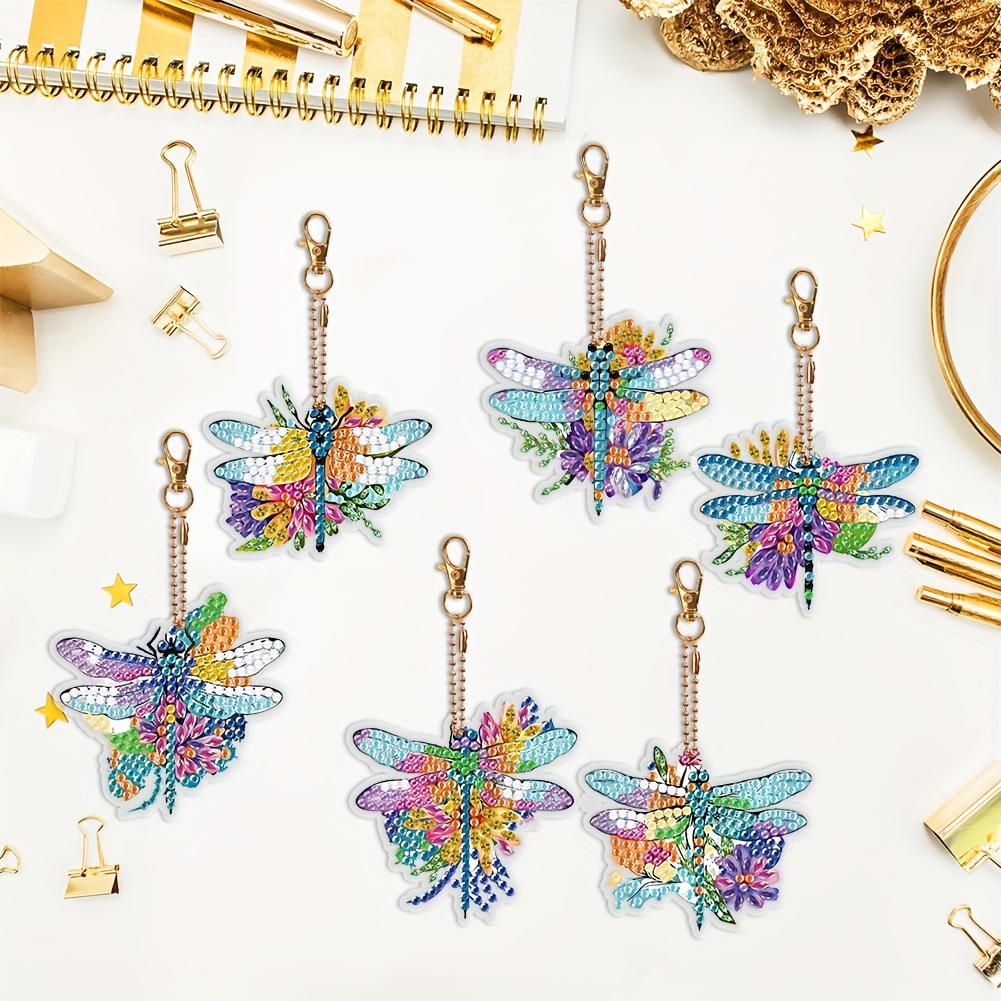 6pcs Diy Diamond Painting Keychain Flores Girasoles Flores - Temu