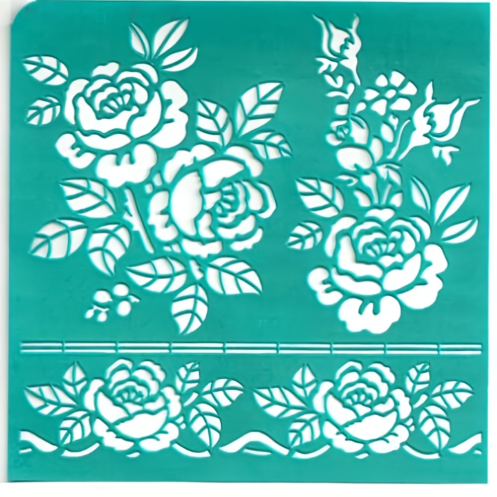 9pcs Stencil Fiori Rosa 6 Pollici Stencil Rose - Temu Italy