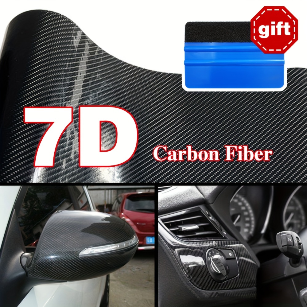 Premium Fibra De Carbono For Car Vinilo Para Autos Carros Negro 30cm*152cm  7D US 