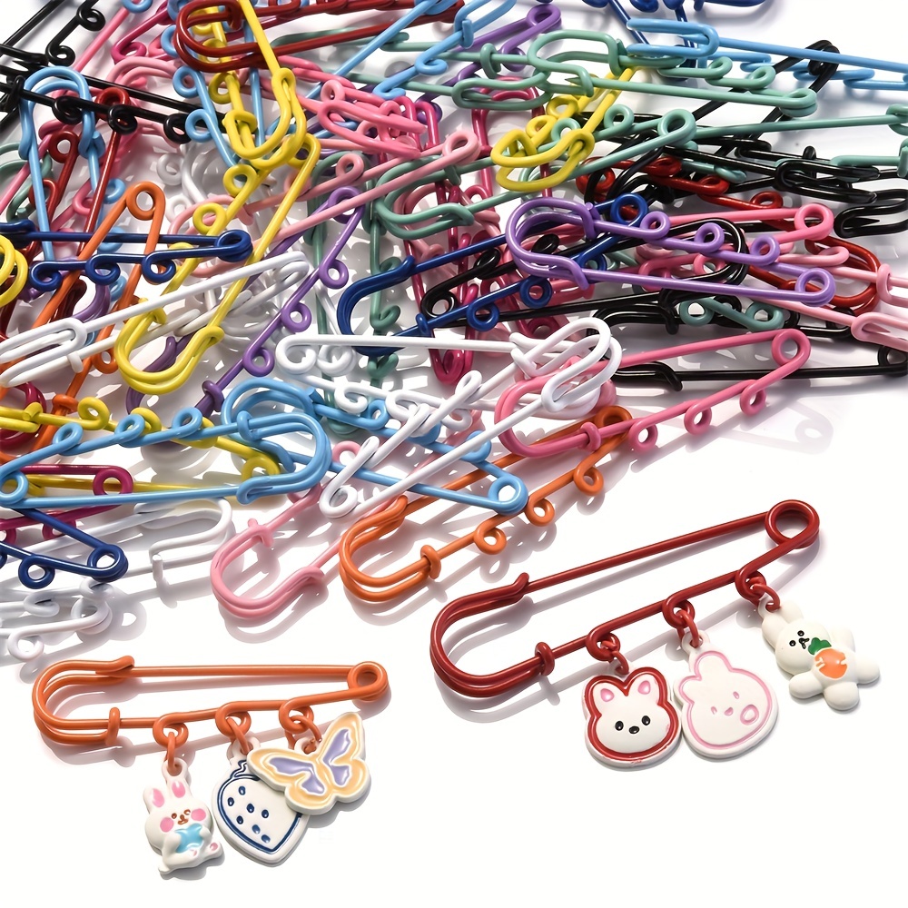 600PCS Safety Pins, Colorful Metal Knitting Bulb Pins with Storage Box 15  Colors