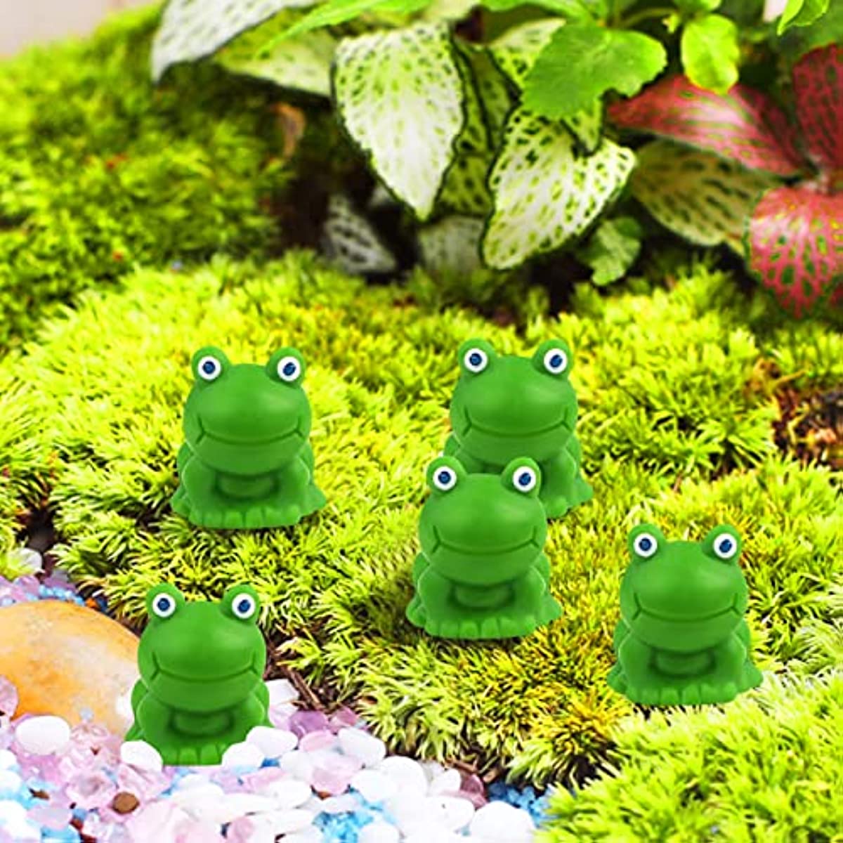 TTEDMO Mini Frogs 200 Pack,Tiny Frogs 200 Pack,Mini Resin Frogs,Mini Resin  Frogs Bulk,Miniature Resin Mini Frogs Green Frog (Pink,200 PCS)