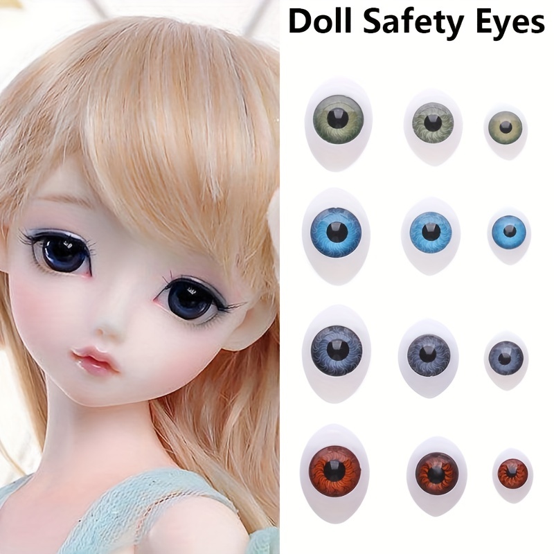 Blue Black Glass Eyes Eyeball For Bjd Doll Diy Doll Making - Temu
