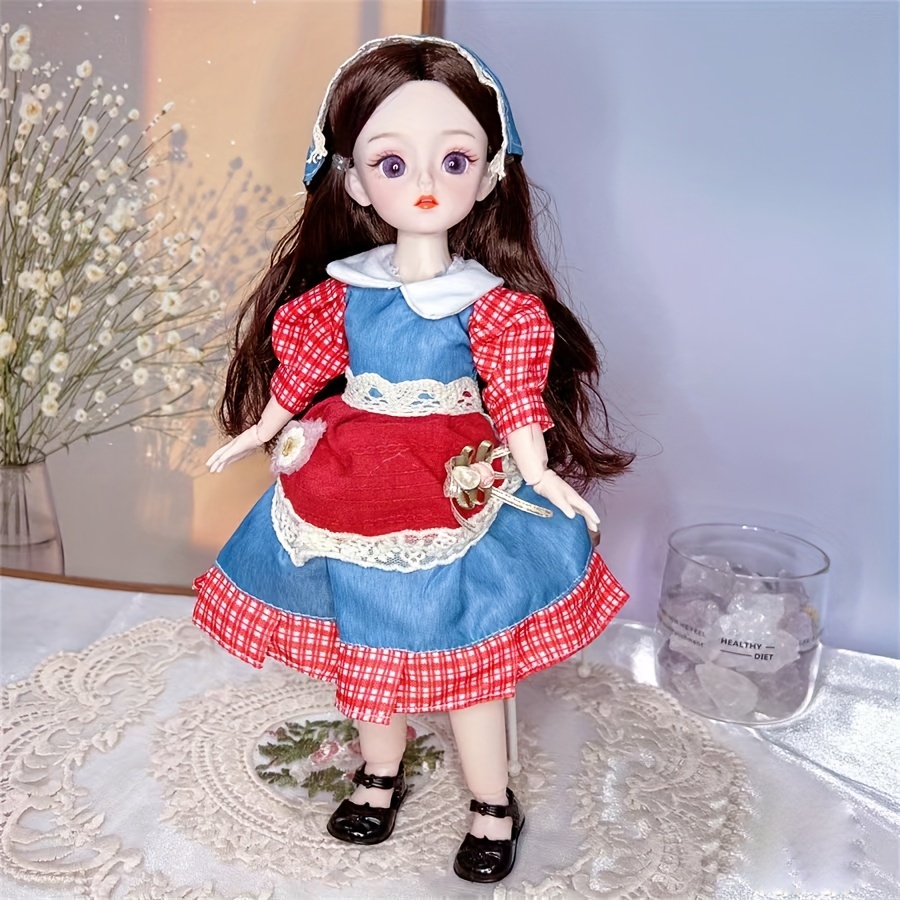 28cm Baby Girl 1/6 Bjd Witch Dolls Full Set Vanilla Anime Doll Dress Up  Children Toys for Girls