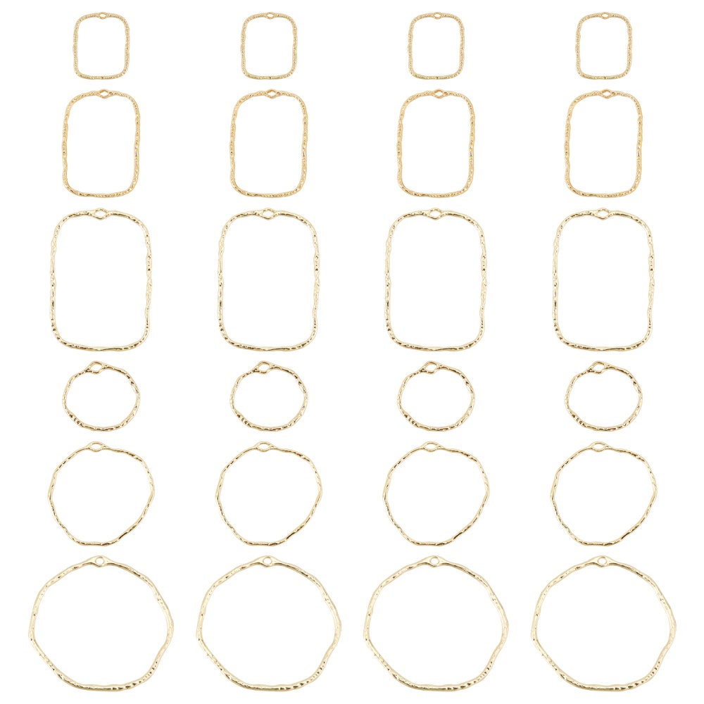 Hexagon Open Bezel for UV Resin Jewelry Making | Geometric Charm | Geometry Outline Pendant (2 Pcs / Gold / 29mm x 31mm / 2 Sided)