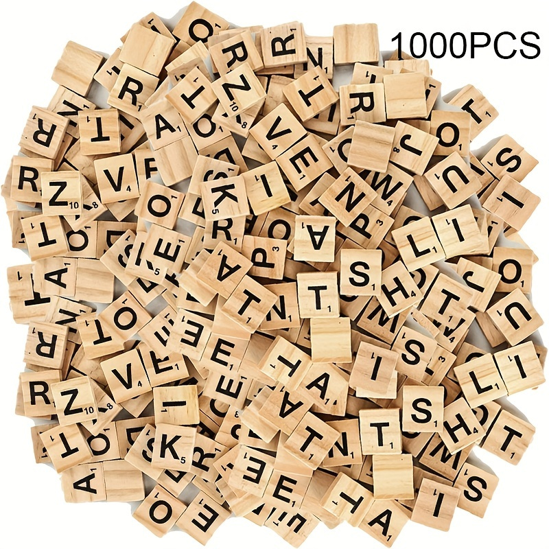 200PCS Scrabble Letters for Crafts - Wood Scrabble Tiles-Diy Wood Gift  Decoration - Making Alphabet Coasters and Scrabble Crossword Game