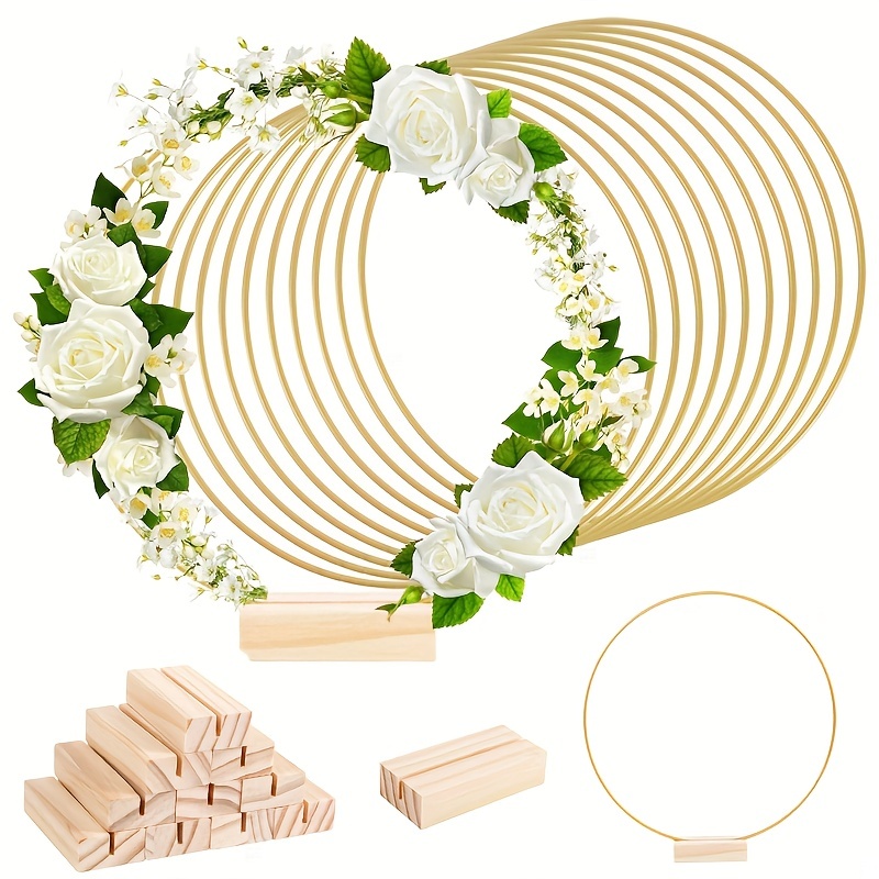 8 Pack Floral Hoop 16 Inches Metal Rings for Crafts Macrame Rings Hoop  Dream Catcher Rings DIY Wedding Wreath Candle Rings Wreaths Craft Hoops  Floral