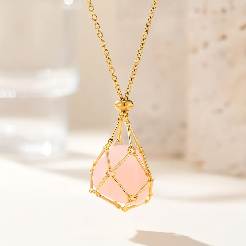 WOSLXM 2023 Crystal Stone Holder Necklace, Crystal Necklace, Crystal Cage  Necklace, Crystal Holder Necklace Cage, Stone Holder Necklace For Crystals