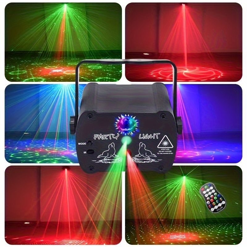 Luces de DJ con soporte, juego de luces de barra de fiesta 5 en 1 con bola  giratoria, estroboscópica, UV, luz LED colorida par y patrón, sistema de