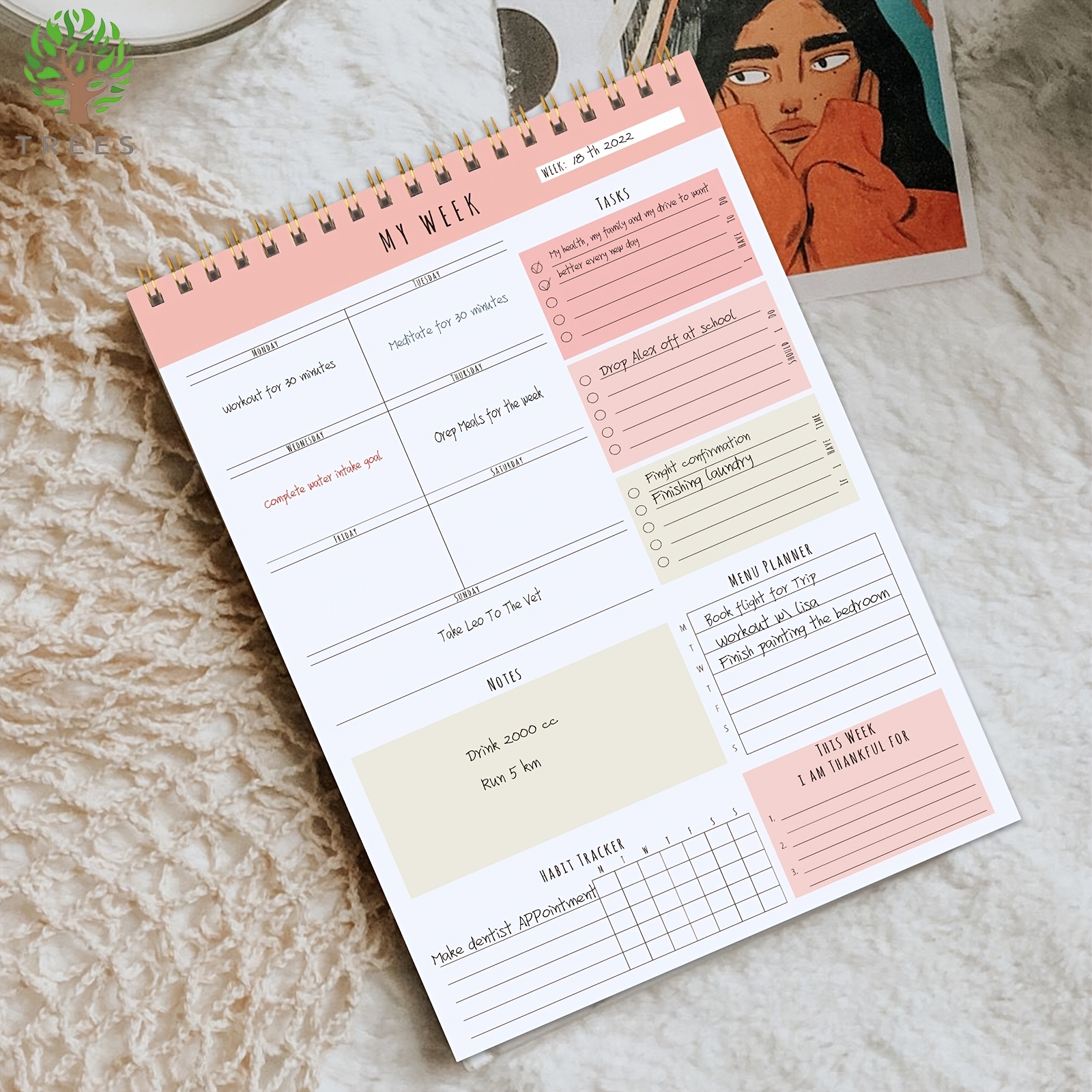 Habit Tracker Calendar & To Do List Planner, Spiral Bound Daily