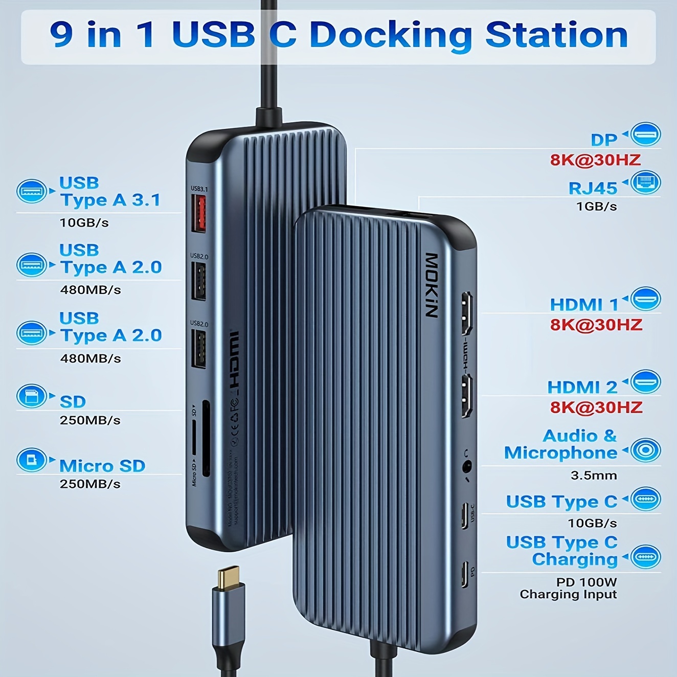 For Rog Ally Dock, 4-in-1 Hub Docking Station For Steam Deck & Rog Alloy  With 3 Usb-a 3.0 And Pd/60w Charging Usb-c Port