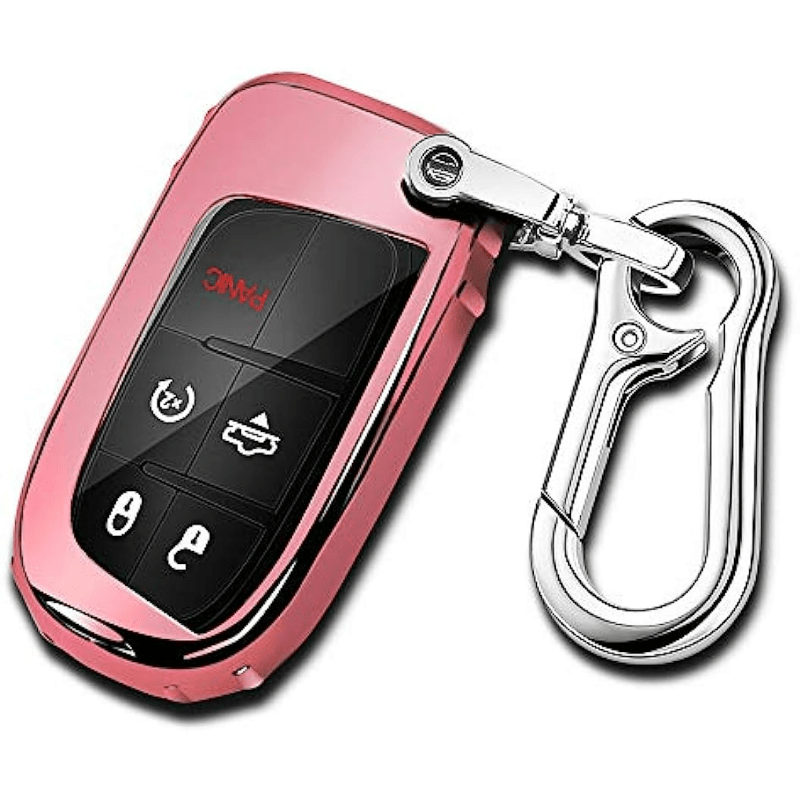 Key Fob Cover With Pu Leather Keychain For Grand Cherokee Renegade 200 300  Journey Smart Key - Temu