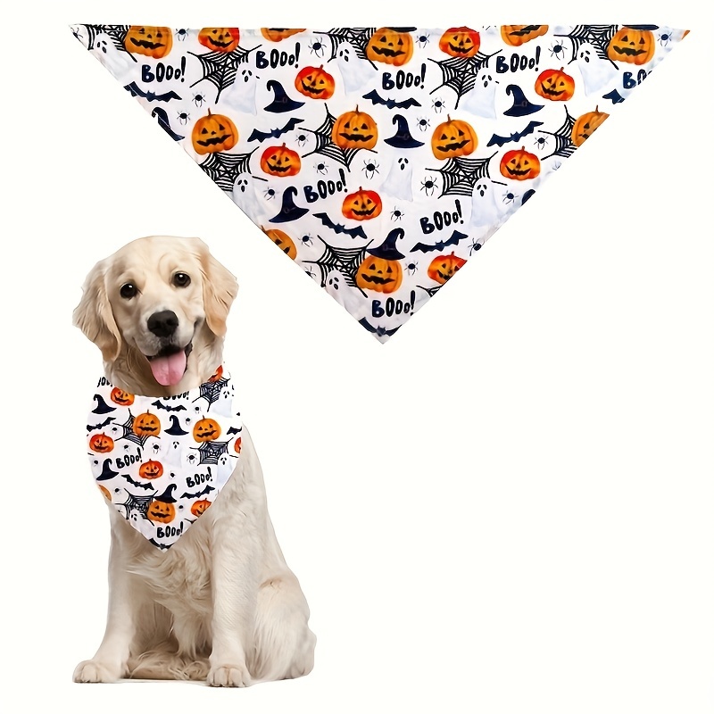 Cheap Halloween Dog Bandanas Premium Durable Fabric Holiday Bandana  Reversible Pet Scarf For Medium Large
