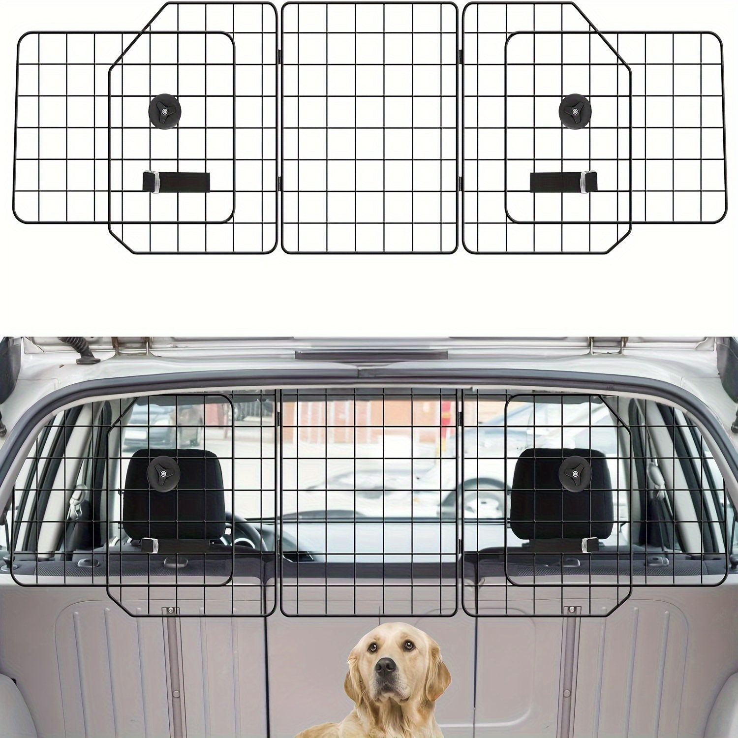 Car+ Reja separador metálico ajustable de perros o carga para
