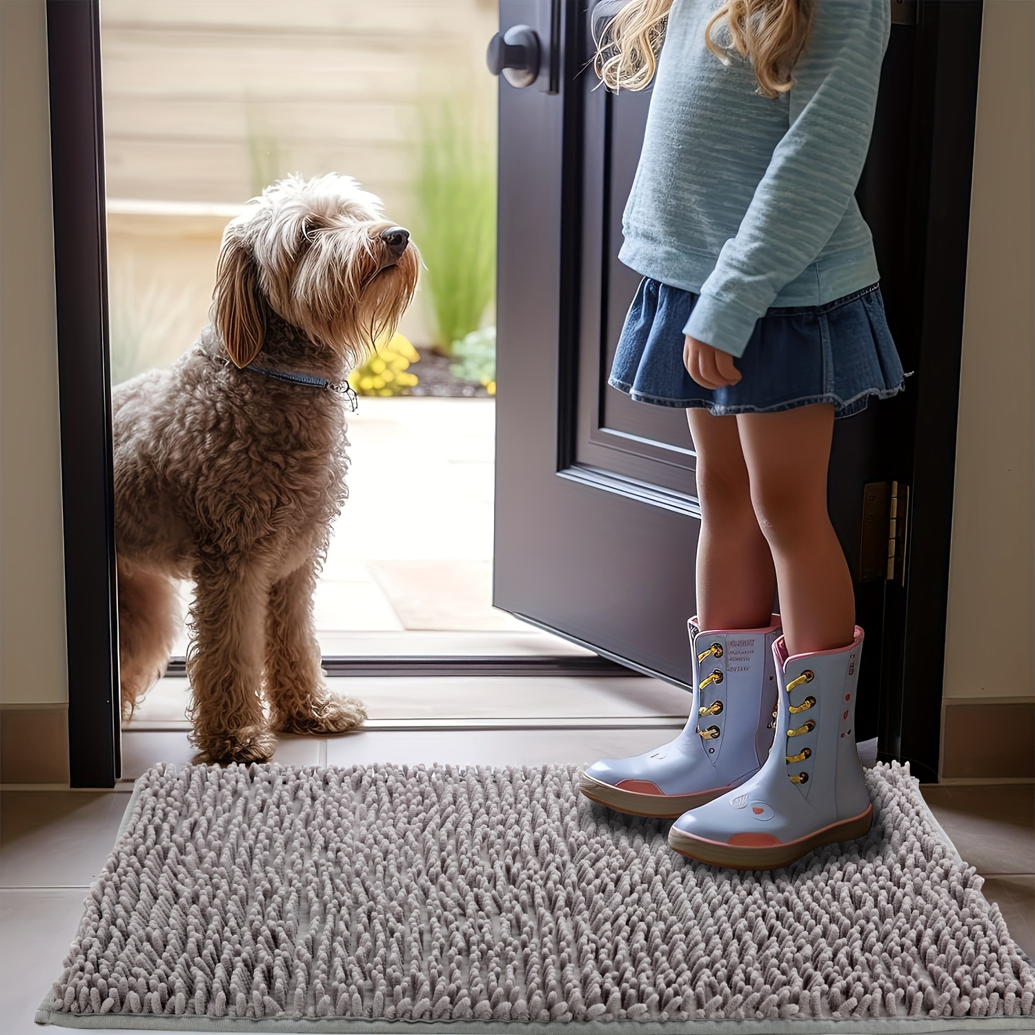 Diatomaceous Mud Water Absorbing Bath Mat, Quick Drying Bathroom Floor Mat,  Solid Color Simple And Suitable For Various Types Of Floor Rubber Anti Slip  And Water Absorbing Carpets, Thick, - Temu