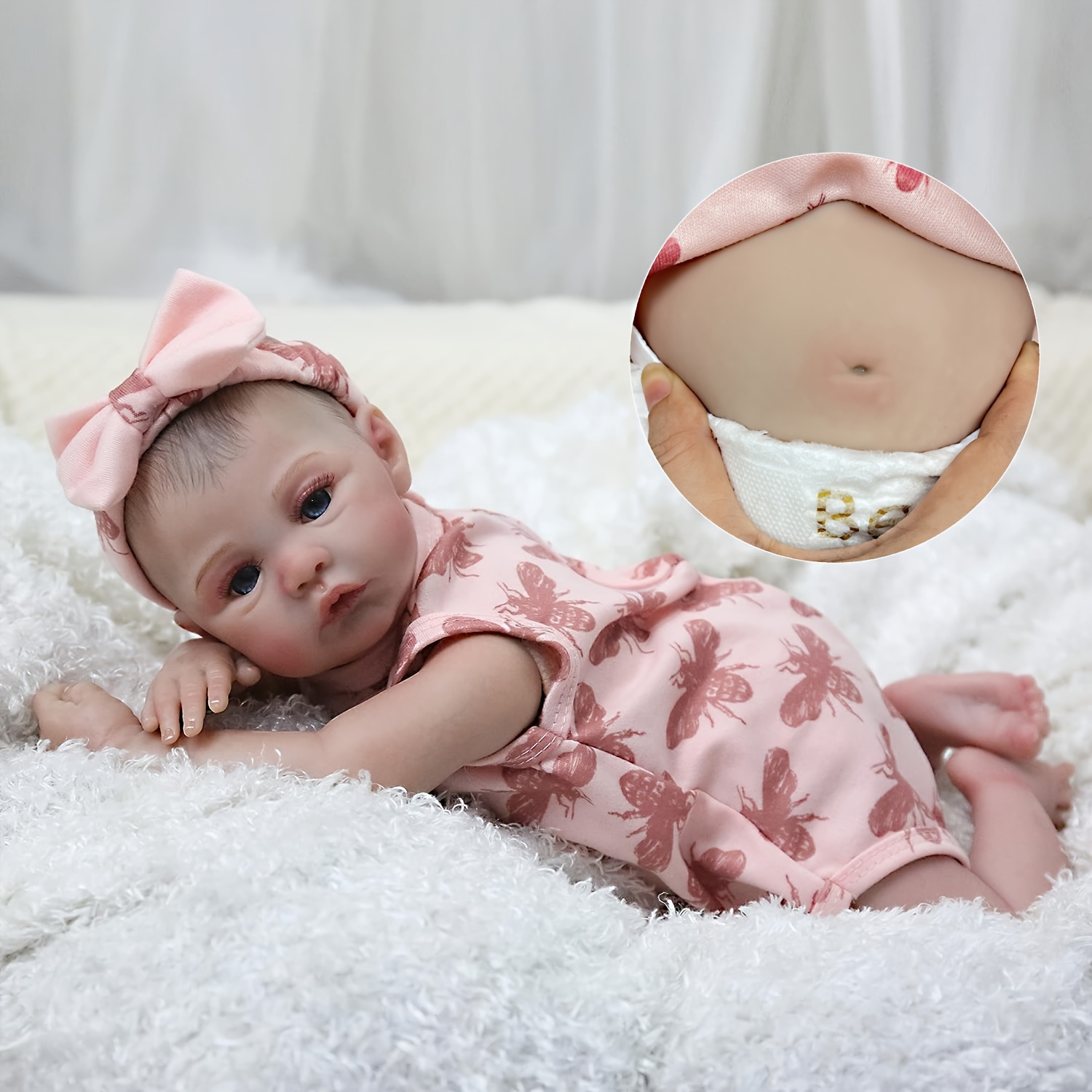 RXDOLL Realistic Baby Reborn Dolls Silicone Full Body Girl 22 inches Reborn  Toddler Washable Baby Dolls That Look Real Lifelike Baby Dolls with Pink