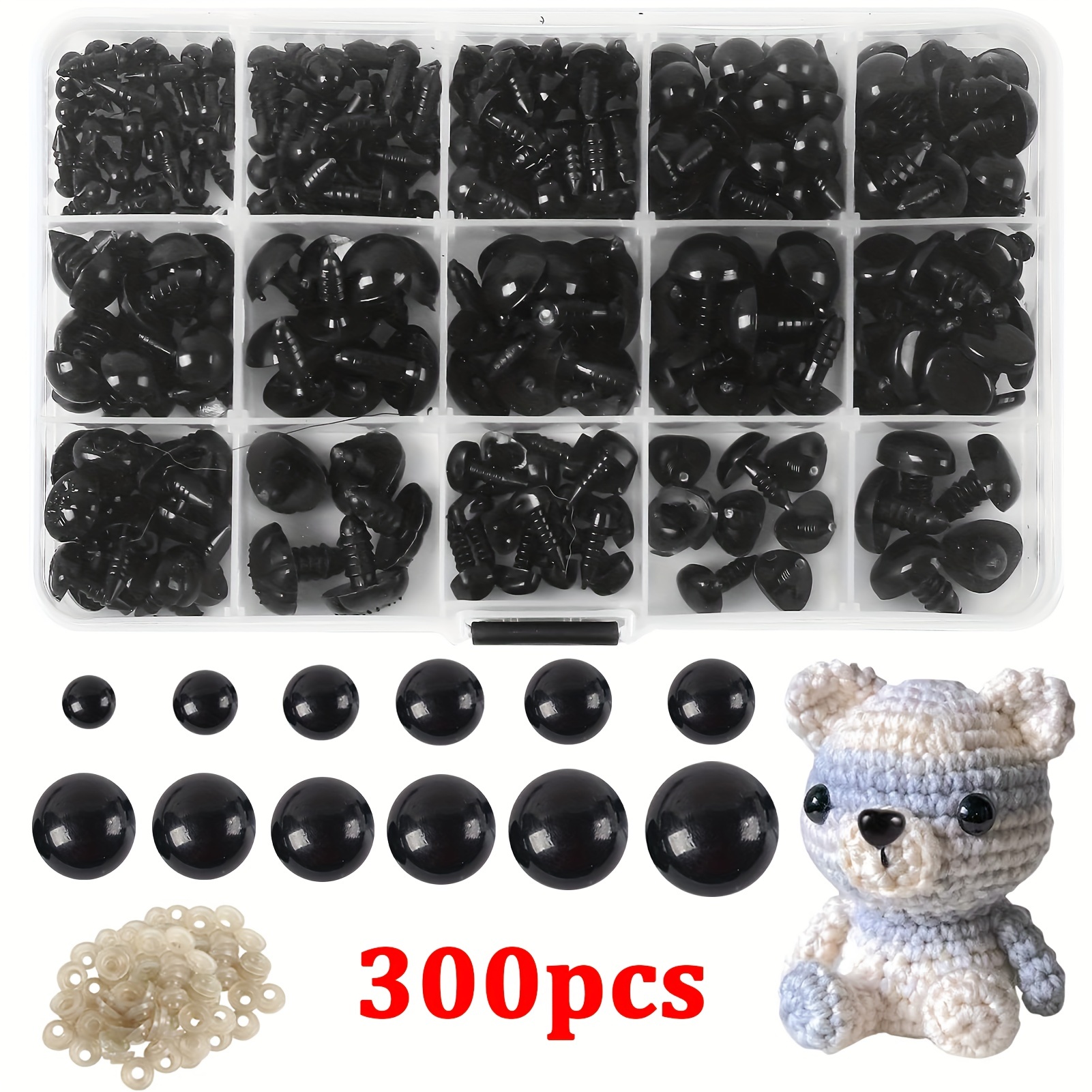 560pcs Plastic Safety Eyes And Noses For Amigurumi Crochet Crafts Dolls  Stuffed Animals And Teddy Bear, Multiple Colors And Sizes