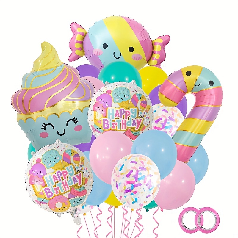 Decoración de fiesta de cumpleaños de Lilo, pancarta de cumpleaños con  puntada para decoración de tartas, globos, decoración de fiesta de  cumpleaños