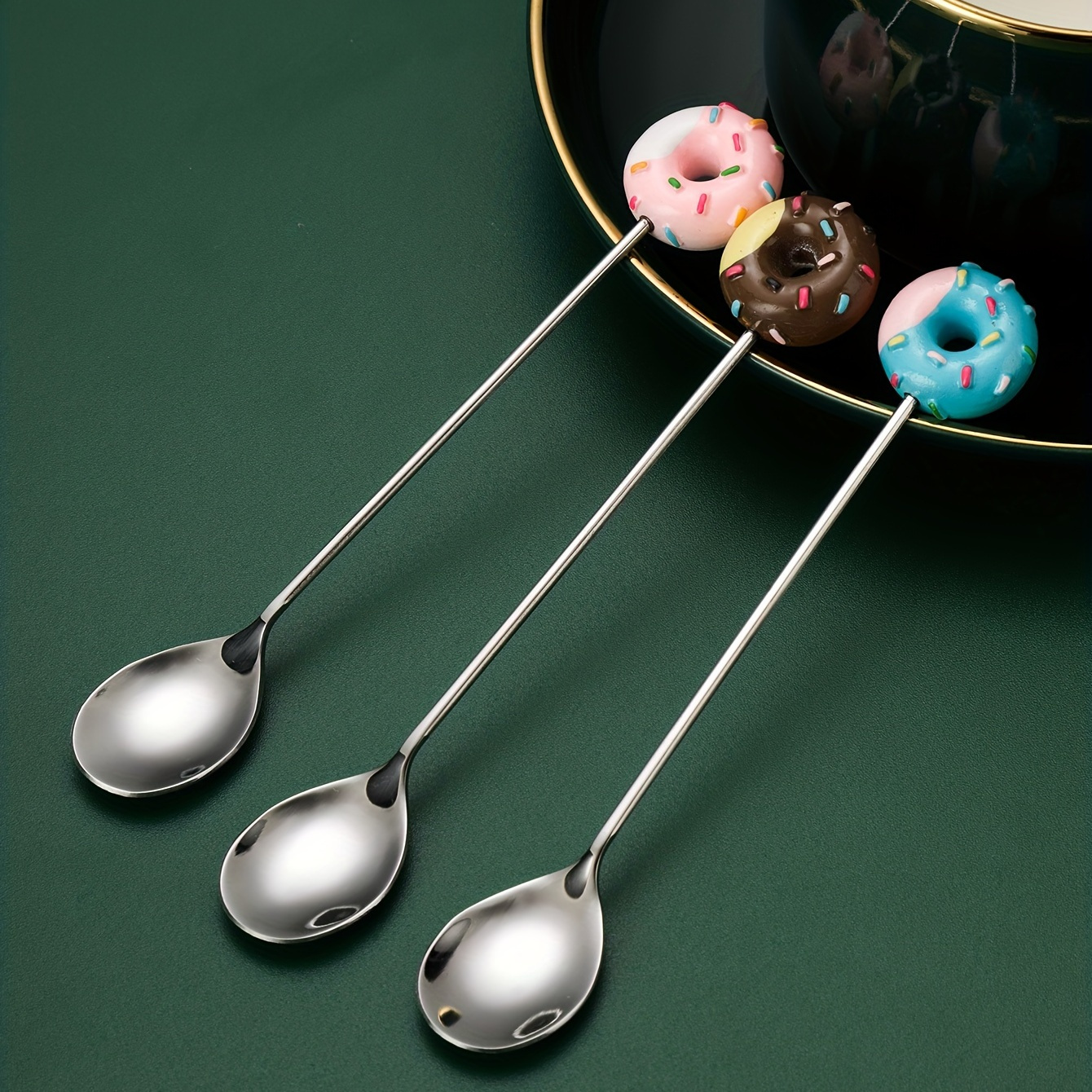 3pcs Stainless Steel Mini Scoop for Canisters with Short Handle, Gold Mini  Feed Spoon for Ice Cream Melon Baller, Short Handle Spoon for Tea Sugar