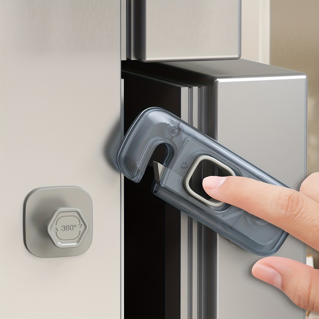 Fridge Locks,Refrigerator Door Lock,Child Proof Safety Cabinet Lock with  Strong 3M Adhesives,Fridge Locks for Kids,Adjustable Strap Multi-Purpose  for