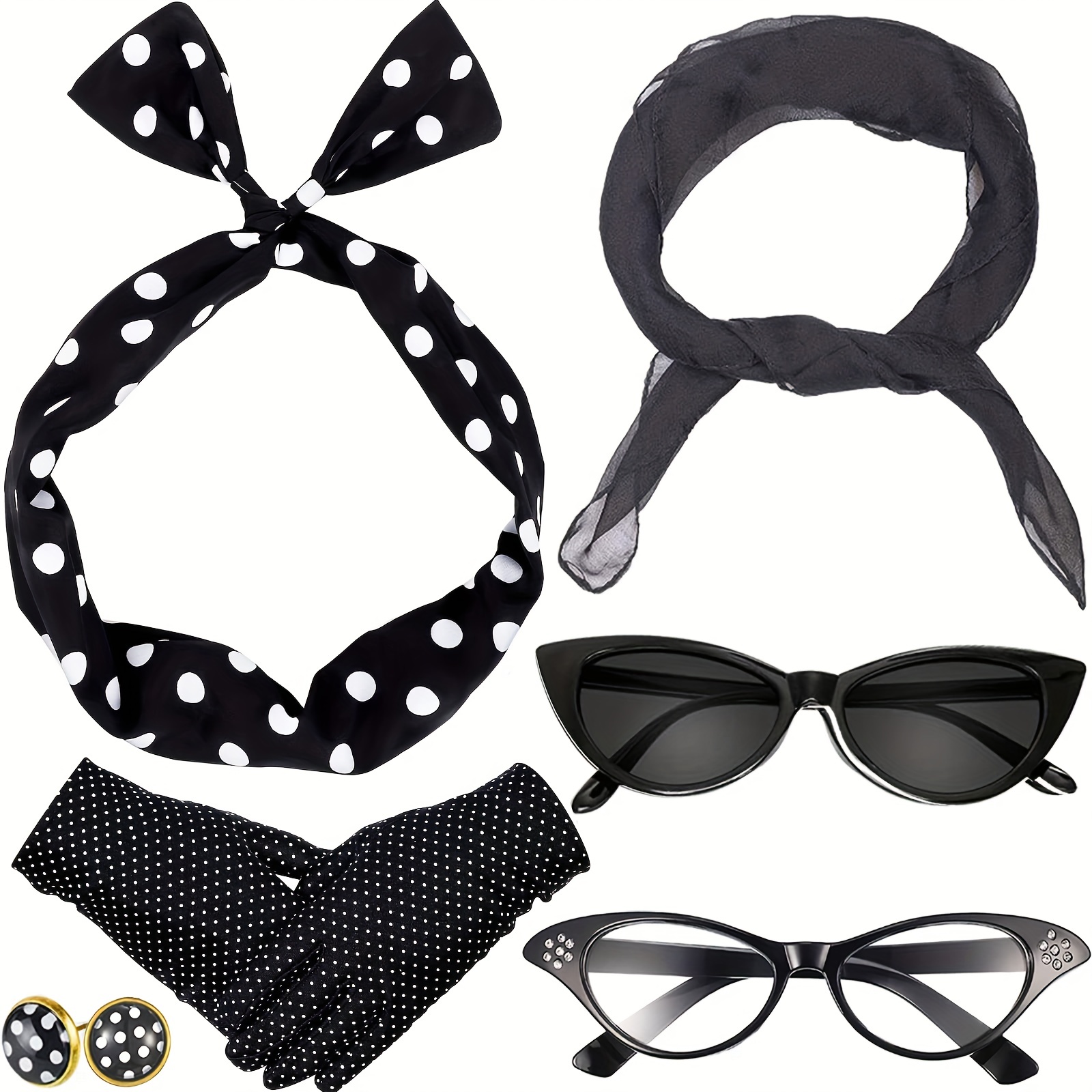 Comprar Gafas Lunares Negras y Blancos - Complementos años 50-60 (Grease)