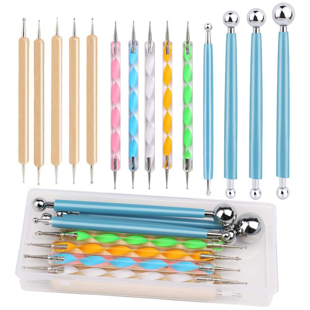 5-Piece Multicolor Dotting Tool Set - Create Unique Nail Art Designs &  Embossing Patterns!