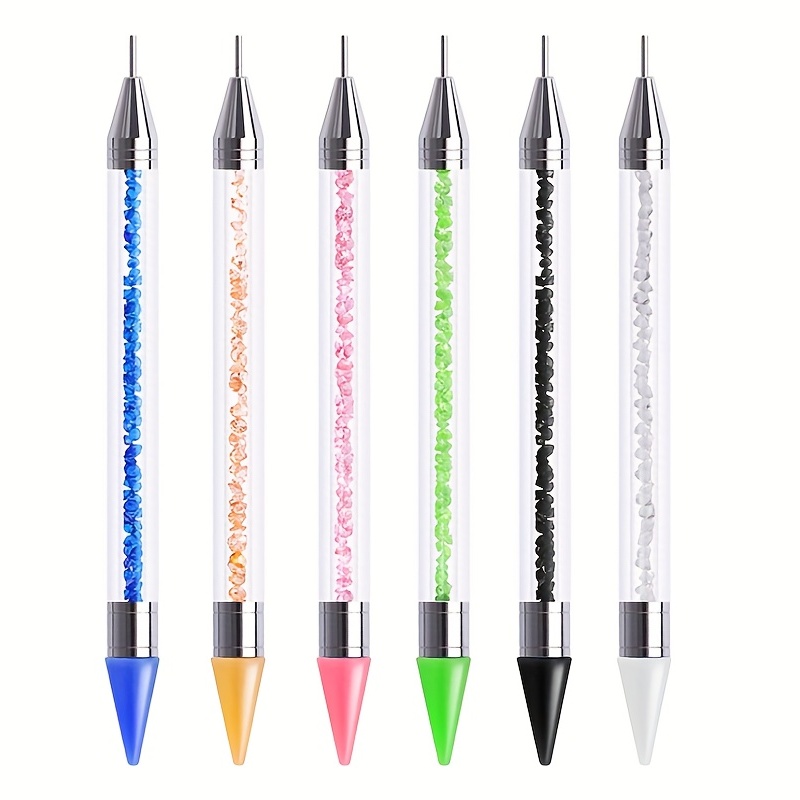 Wax Pencil for Rhinestones Acrylic Handle Dual End Rhinestone Picker  Dotting Pen with Extra 3 Wax