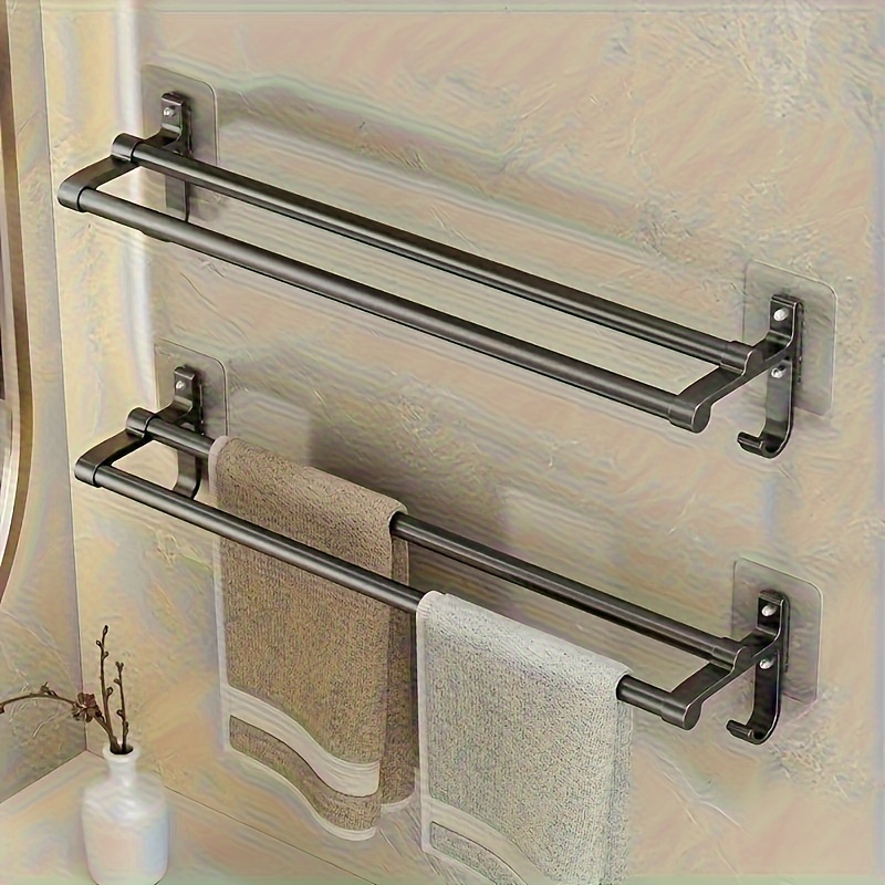 Retractable Double Rod Towel Bar Hanging Shower Towel Rack - Temu Canada