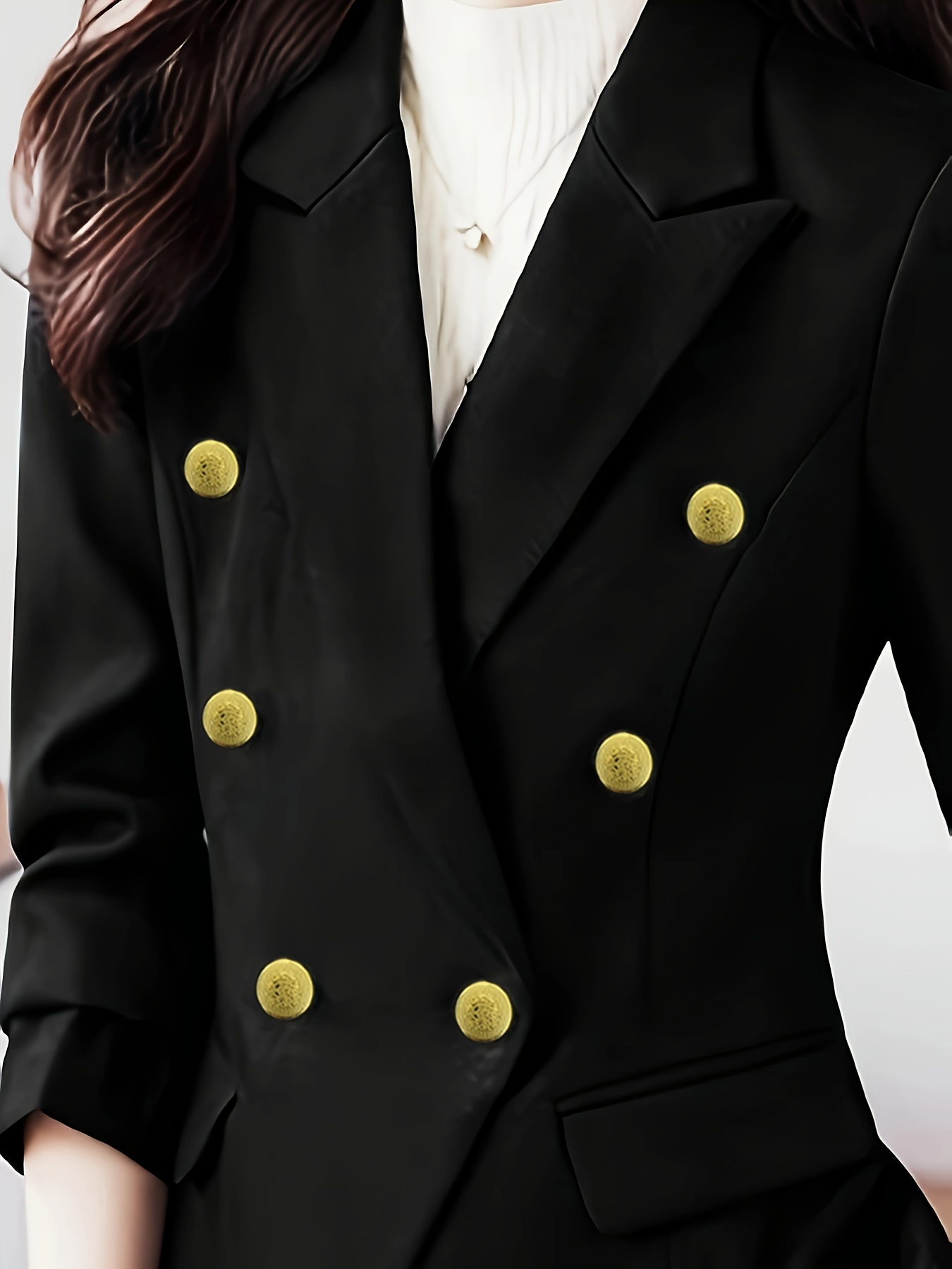 Women's Solid Color Lapel Neck Pantsuits Professional Blazer