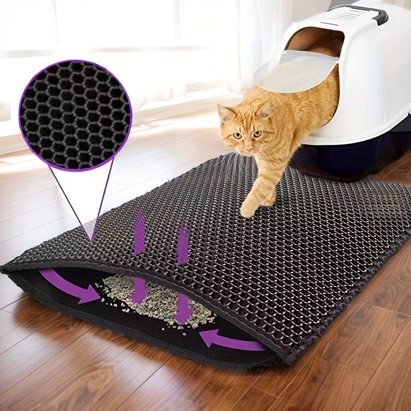 Pet Cat Litter Mat Impermeable Doble Capa Trampa Arena Gatos - Temu Spain