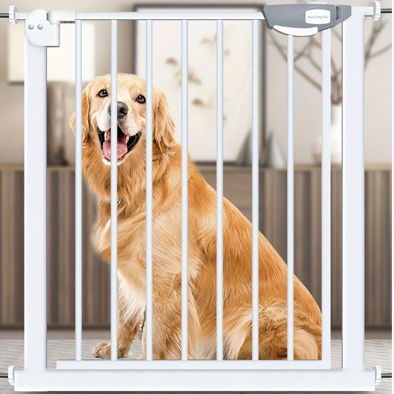 Puerta para perros para escaleras Puertas para mascotas para la casa:  Puerta de malla para perros para puertas, escaleras, seguridad interior 30
