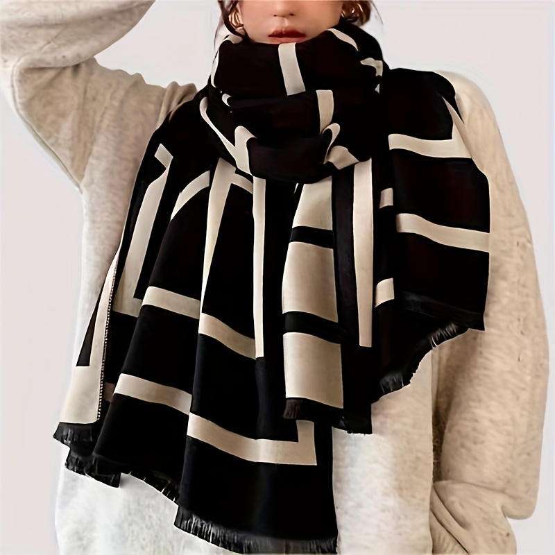 1pc Women's Double-sided Scarf, Winter Two-purpose Thick Long Shawl For  Daily Outfits And Air-conditioned Rooms, Soft And Warm Wrap Pullover