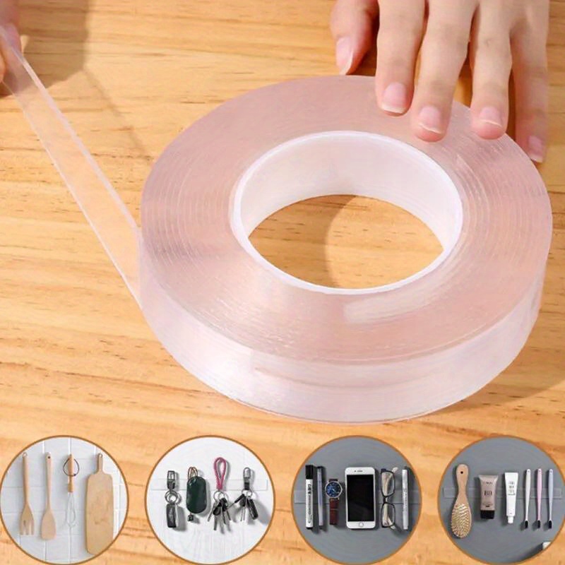 Double Sided Tape Heavy Duty(10FT)- 1/2 Acrylic Removable Multipurpose  Clear Mounting Tape Strong Adhesive Transparent Tape for Crafts,Paste