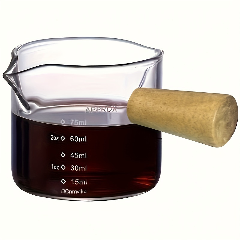 BCnmviku Measuring Cup Shot Glass 4 Ounce/120ML Liquid Heavy High Espresso  Glass Cup Black Line