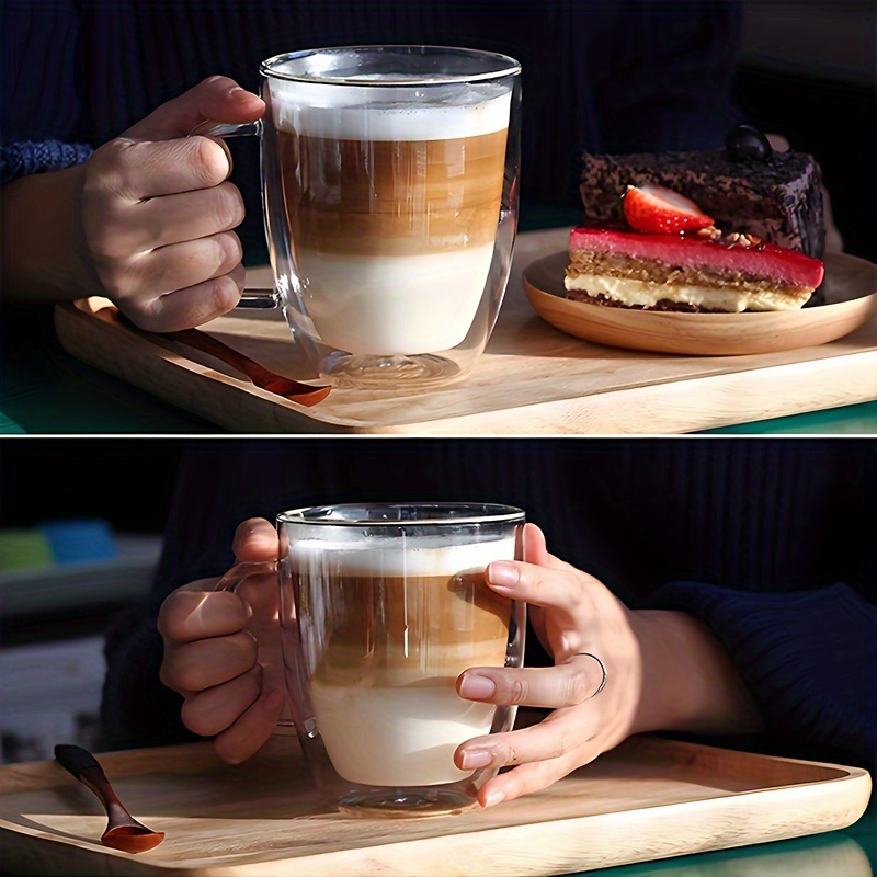Love Heart Espresso Mug Double Wall Glass Coffee Cup For Hot - Temu