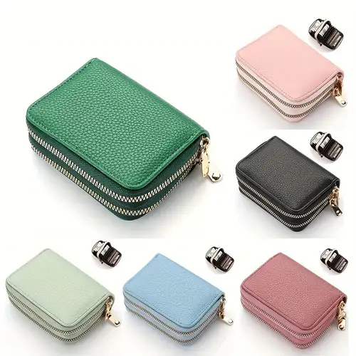 Leather Embroidered Heart Tri-Fold Small Wallet Card Holder Multi-Card Slot  Coin Purse Ladies Wallet (Color : F)