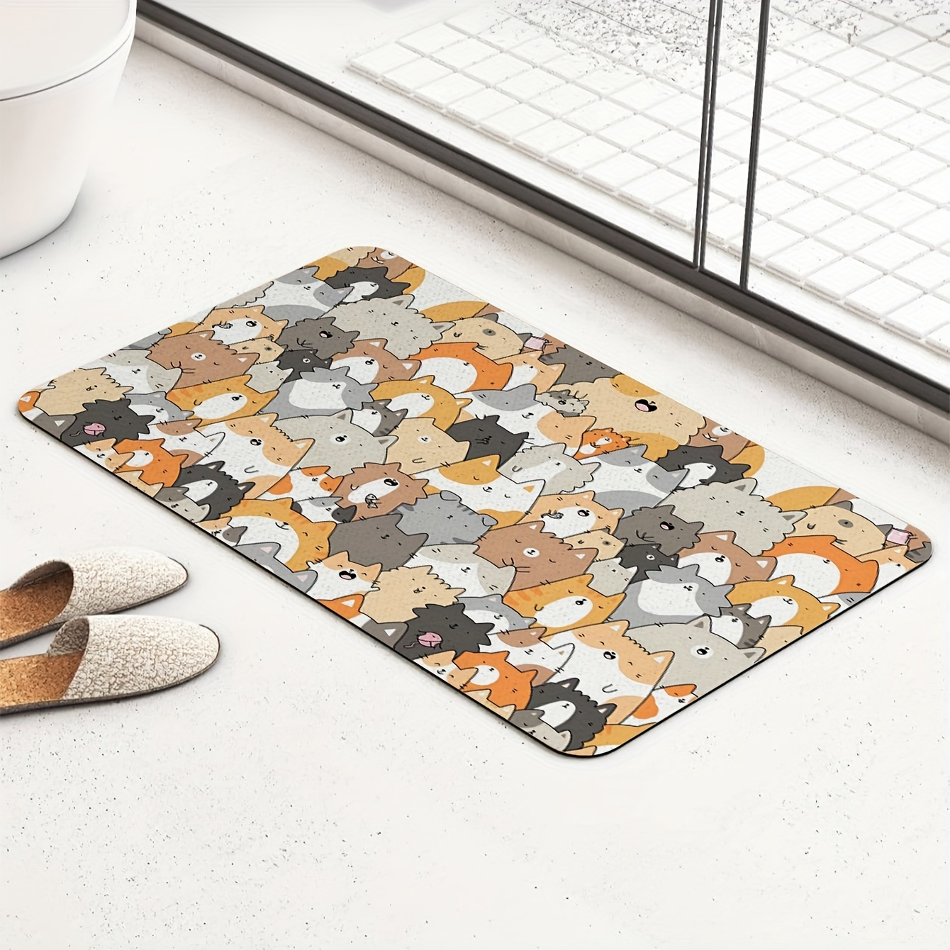 Cartoon Chef Pattern Floor Mat Comfortable Non slip Moisture - Temu