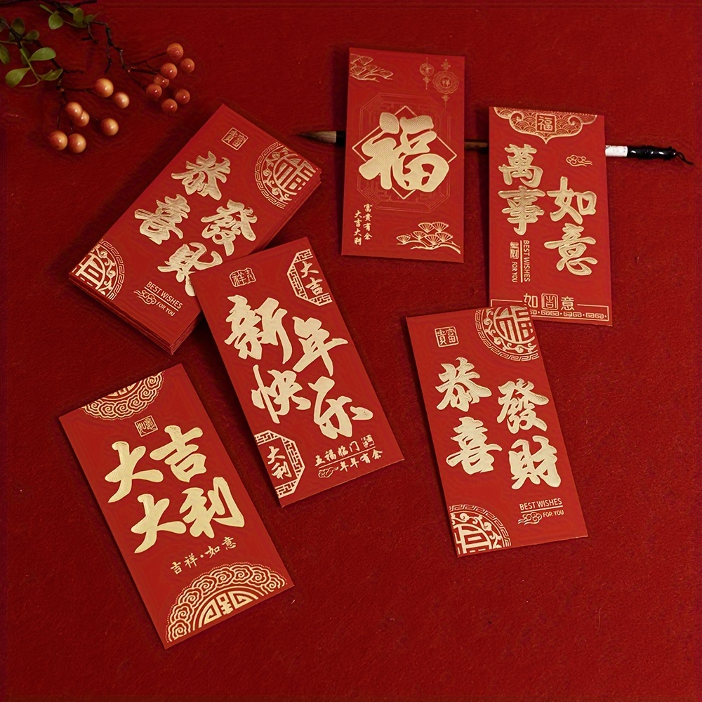 1/9pcs Enveloppe Rouge Chinoise Argent Chanceux Cadeau Du - Temu Belgium