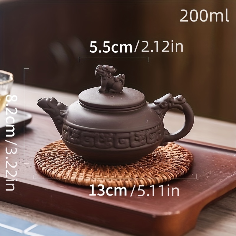 Handmade Copper Pot Pure Copper Teapot Purple Copper Pot Thick Kettle Tea  Brewing Pot Electric Ceramic Stove Set Gongfu Teapot