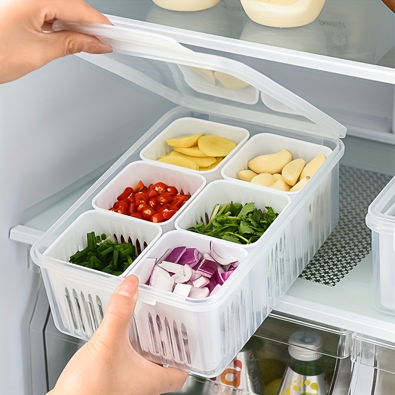 1pc Color Random Kitchen Refrigerator Drawer Organizer Box, Cold-resistant  Vegetable & Fruit Storage Container