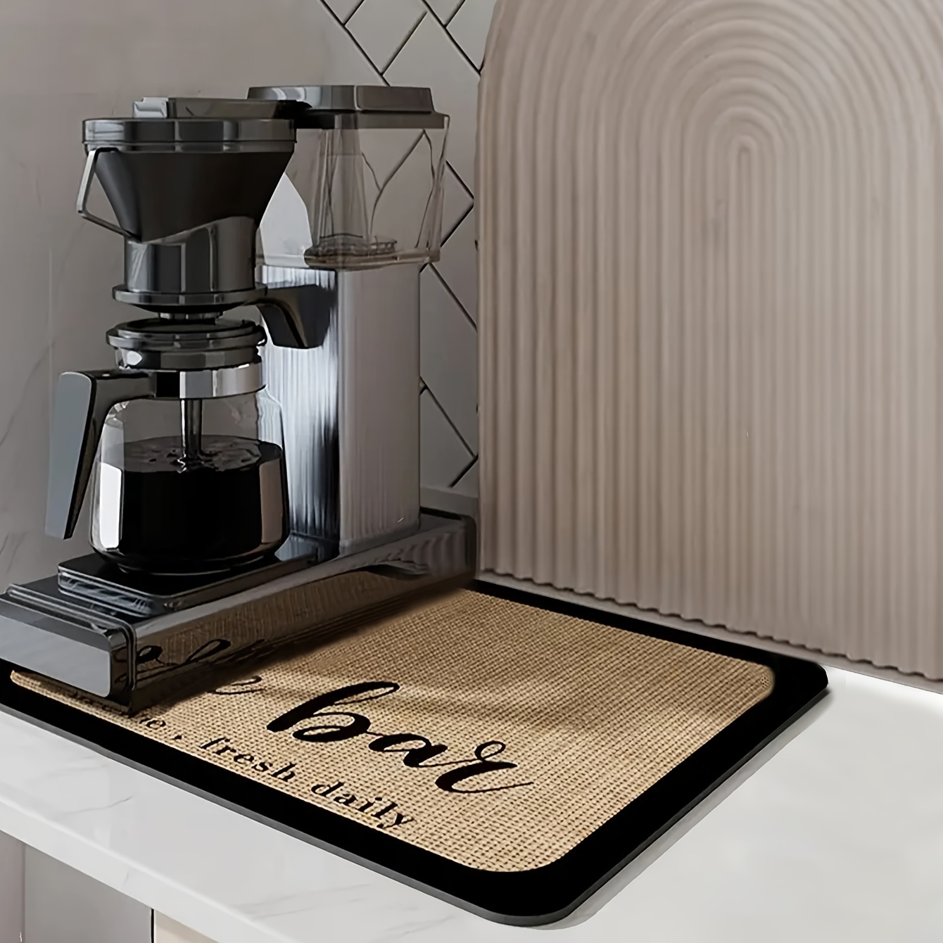 Acheter Tapis de Machine à café Durable, Super absorbant, avec support en  caoutchouc, antitache