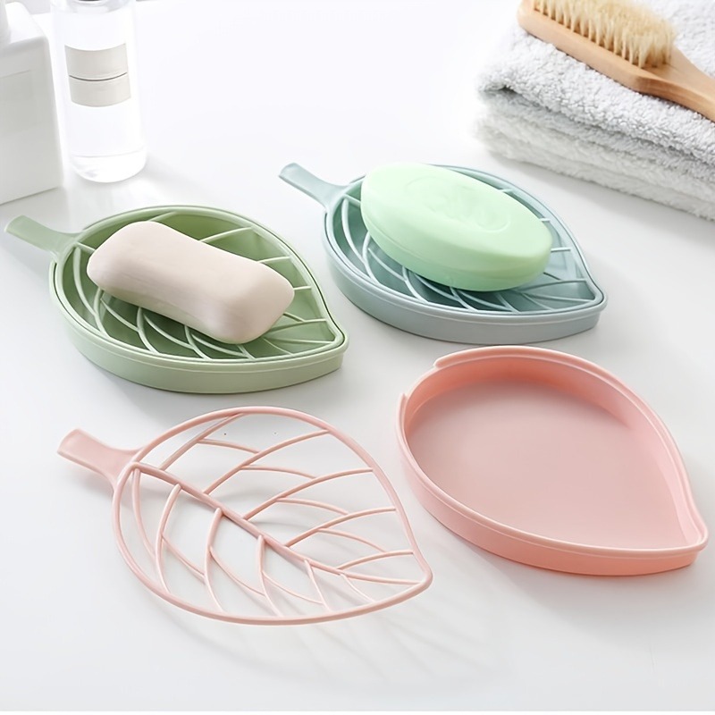 Leaf Shape Soap Holder Non Slip Soap Box Toilet Shower Tray