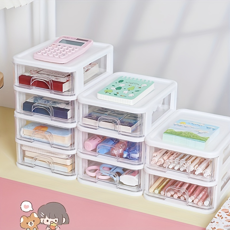 3 layer Organizer Plastic Clear Storage Box Drawer Type - Temu Canada