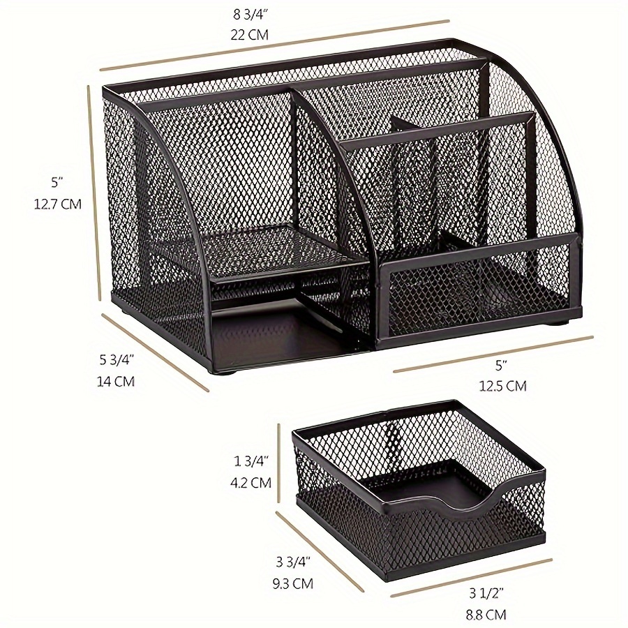 3 Tier Mesh Desk Organizer with Drawer, Multi-Functional Desk