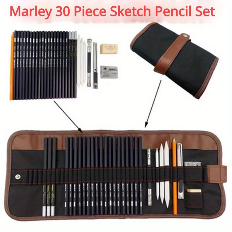 H&B 26pcs Professional Drawing Sketch Pencil Kit Set Including Sketch  Pencils Graphite & Charcoal Pencils Sticks Erasers 