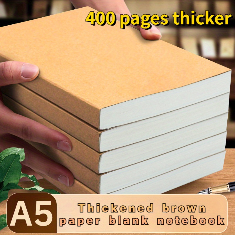 A5 Blank Kraft Paper Notebook B5 Ultra Thick Sketching Book - Temu