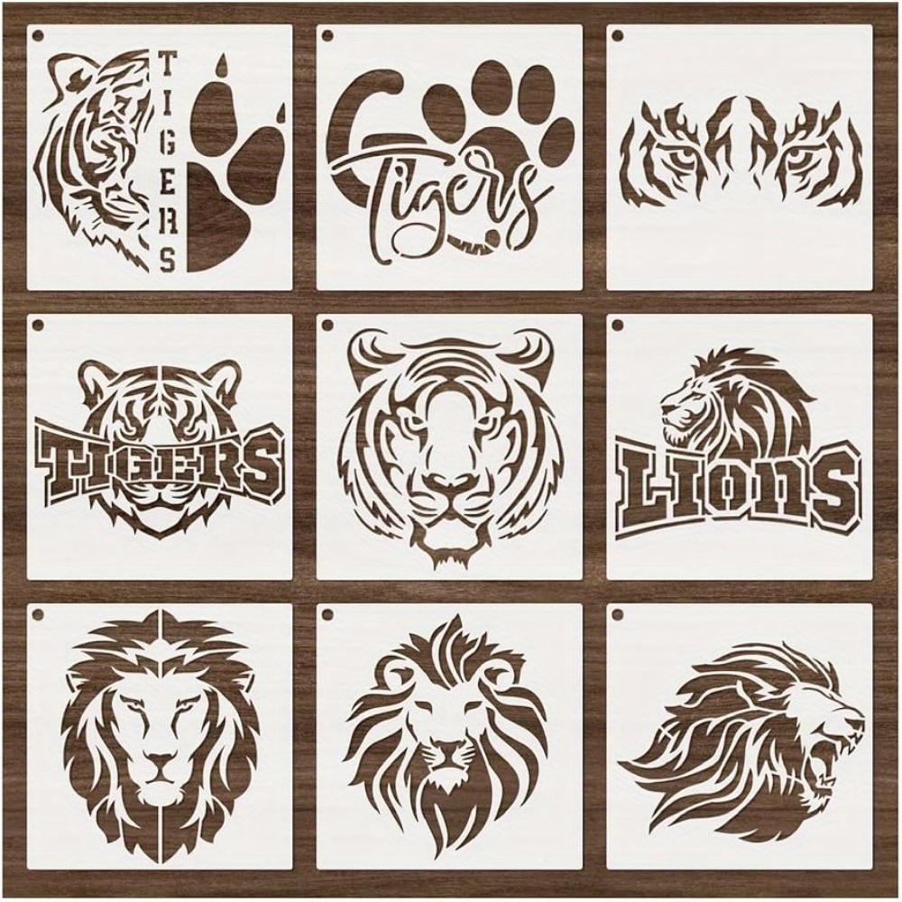 Stencil Plantillas animal, León, bestia, plantilla decorativa 4