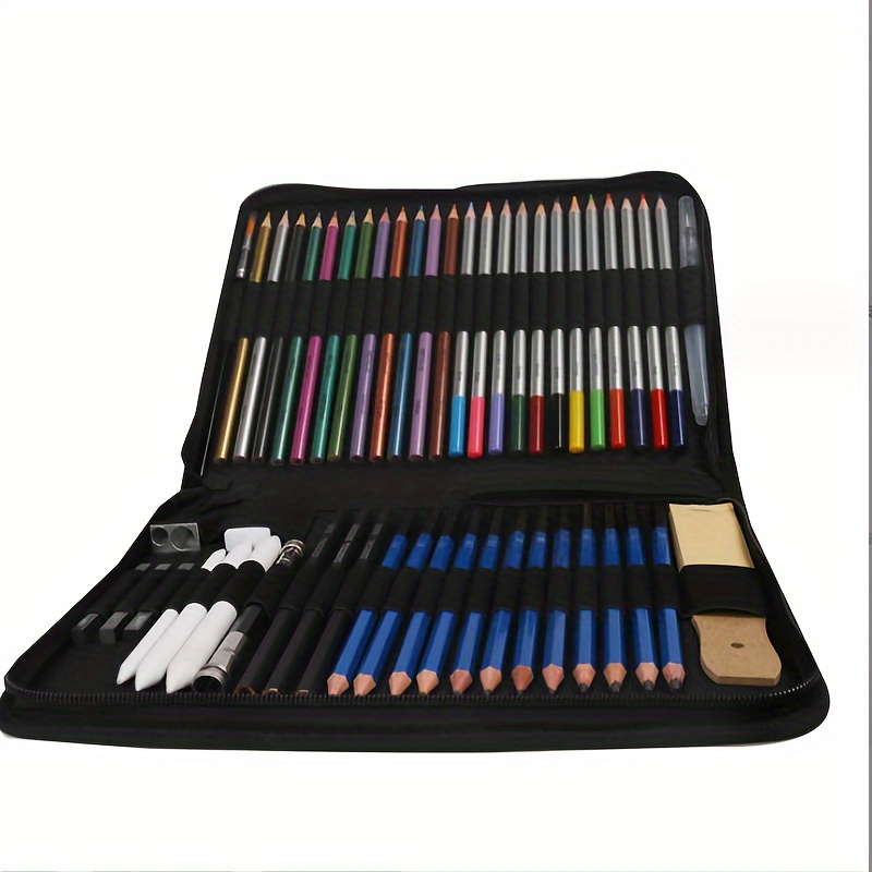80pcs Drawing Kit Pencils Painting Set, WIth 3-Color Sketch Book And Color  Book Sketching Kit, Pro Arter Paint Gloves And High Grade Penils Set For Ki