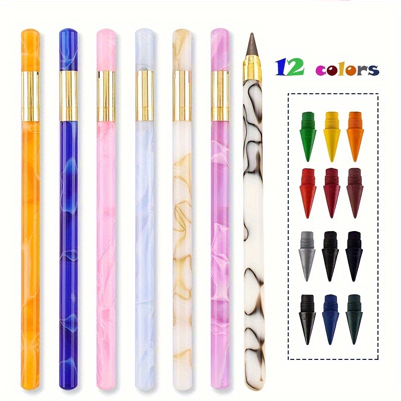 12 Pack Diamond Black Wooden Pencils Pre-sharpened With Different Colors  Diamond HB Pencils for drawing
