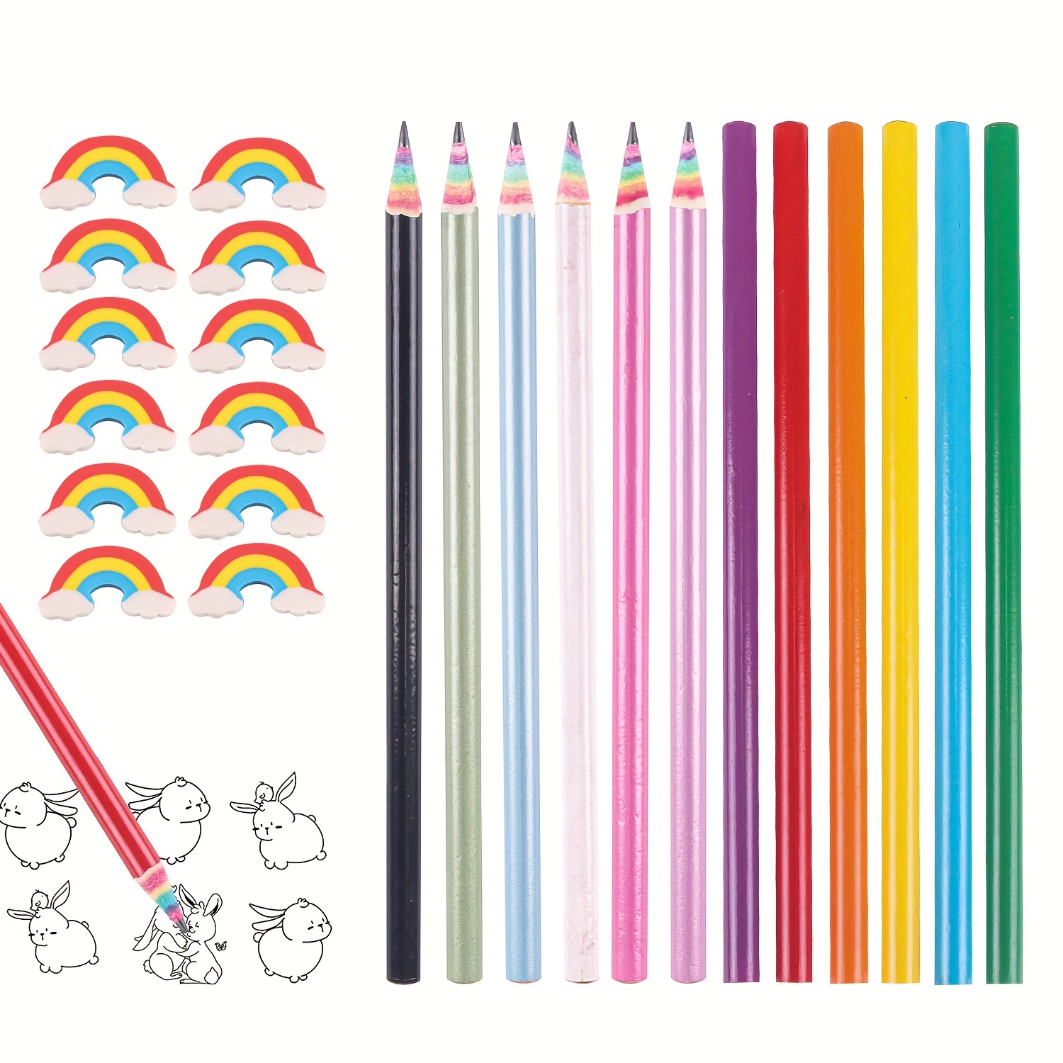 1pcs 4/7/8/12 Colors Gradient Rainbow Pencils Jumbo-Colored Pencils  Multicolored Pencils For Art Drawing Coloring Sketching - AliExpress