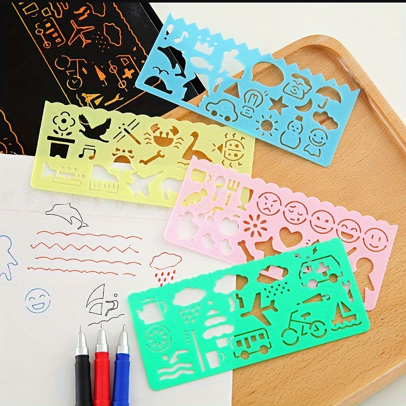 tile stencil Kids Drawing Rulers Journal Stencils Kids Painting